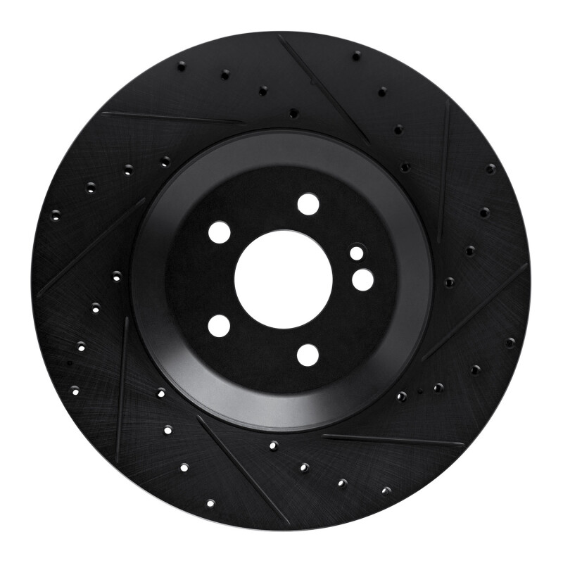 Mercedes-Benz E450 Brake Rotor (1) - Rear Right - R1 Concepts - Drilled & Slotted - Black - `17-`23 Mercedes-Benz E450 Brake Rotor (1) - Rear Right - R1 Concepts - Drilled & Slotted - Black - `17-`23